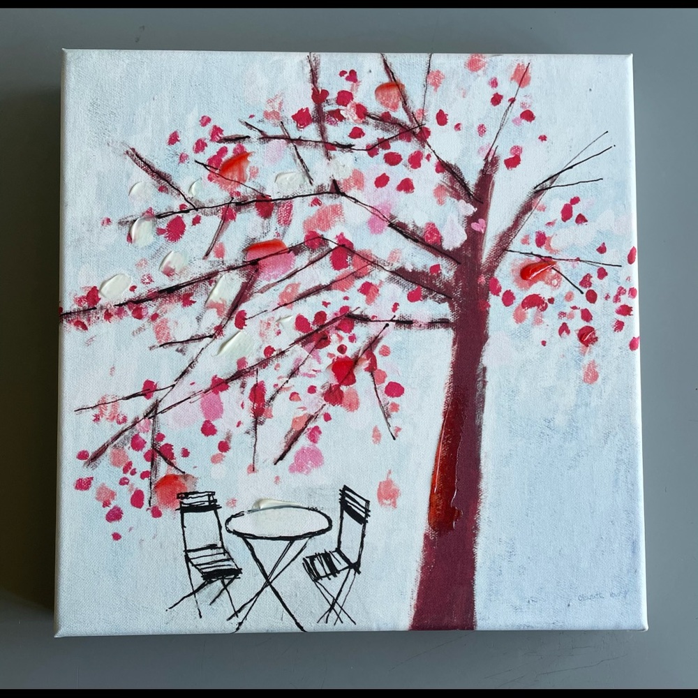 EUC Canvas Cherry Blossom Wall Art